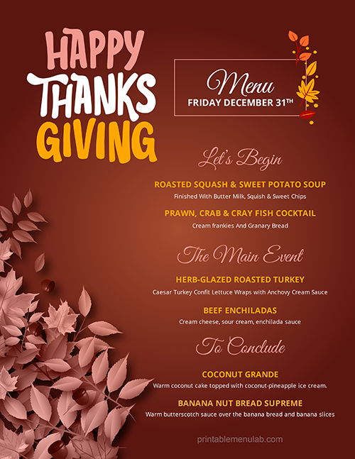 Free and customizable thanksgiving templates