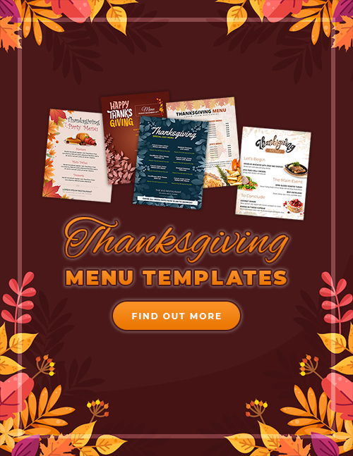 Customizable Thanksgiving Menu Templates