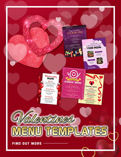 Beautiful Valentine's Menu Templates