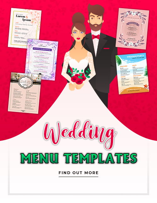 Traditional Wedding Menu Card Templates For Free