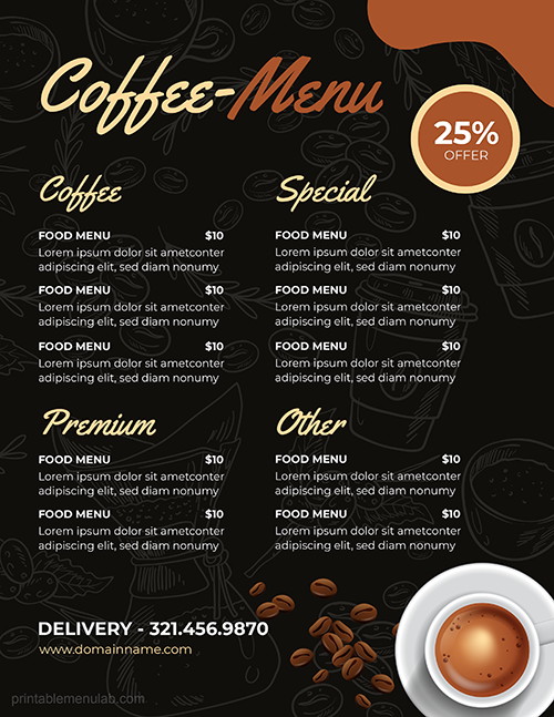 Coffee Daily Menu Template