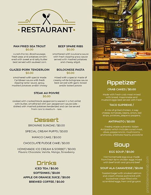 Restaurant Daily Menu Template