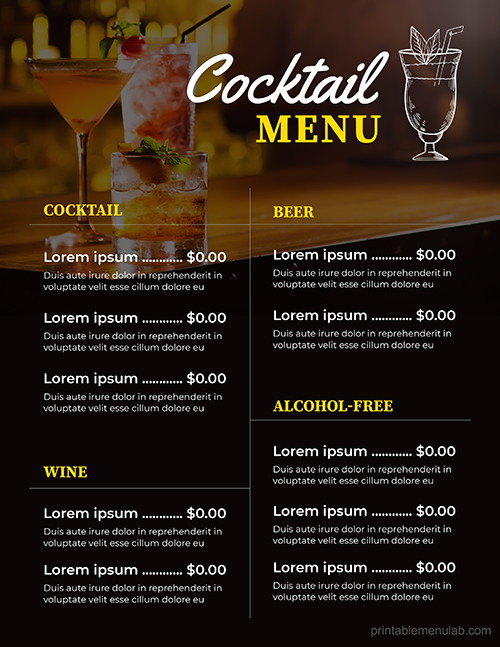 Weekly Bar Menu