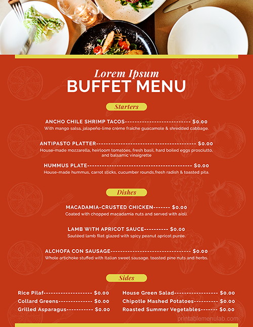 Buffet Takeout Menu