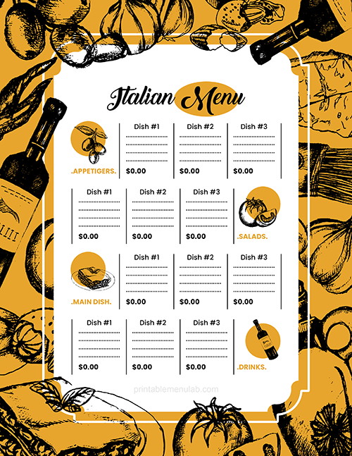 Italian Takeout Menu