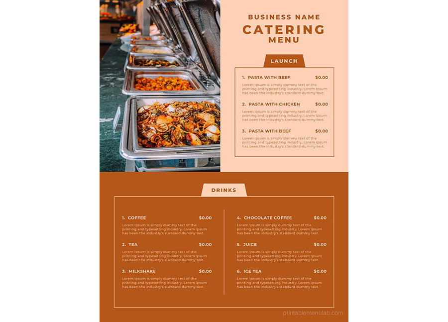 Download Takeout Menu for a Catering Business
