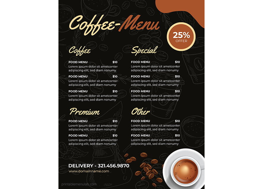 Download Coffee Daily Menu Template