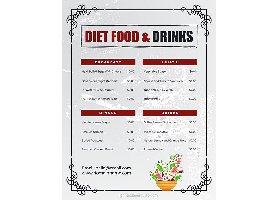 Download Diet Meal Planner IDEA for MS Word
