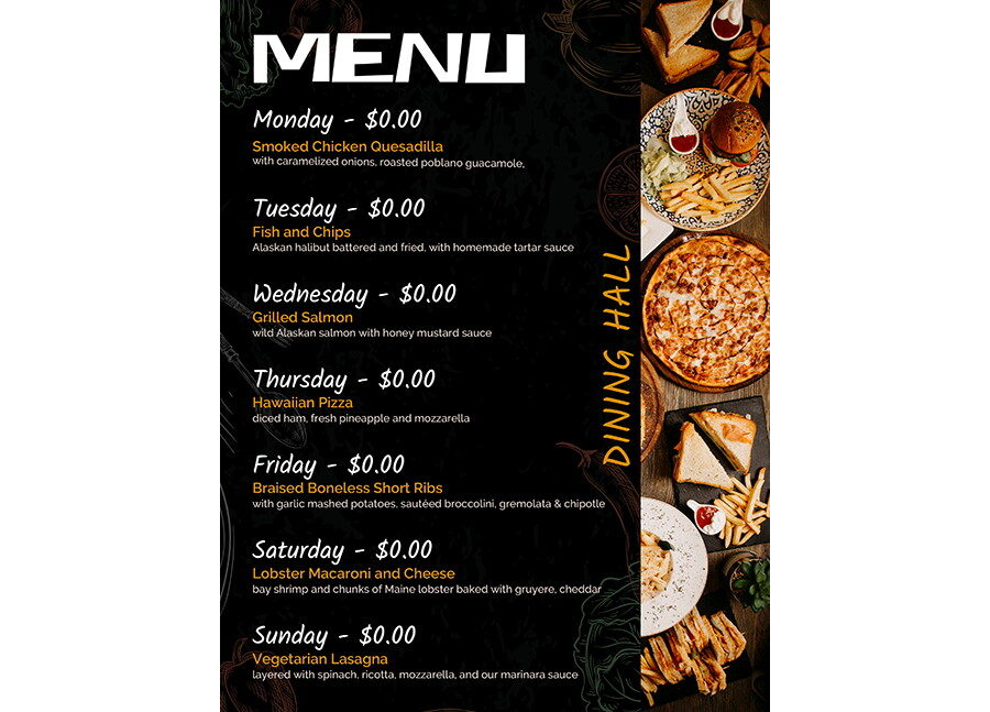 Download Dining Hall Daily Menu Template